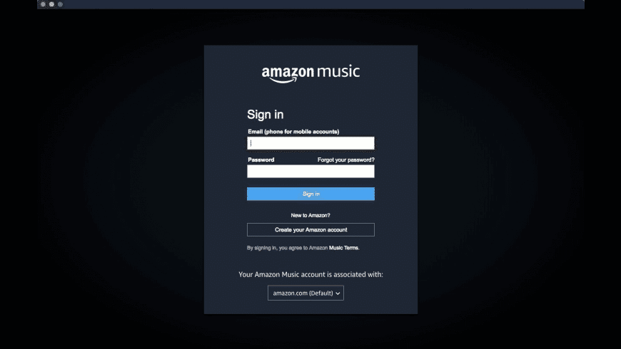 Music player for amazon music